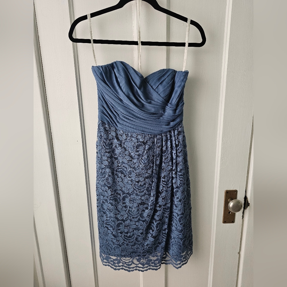 David's Bridal Sweetheart Lace Strapless Dress